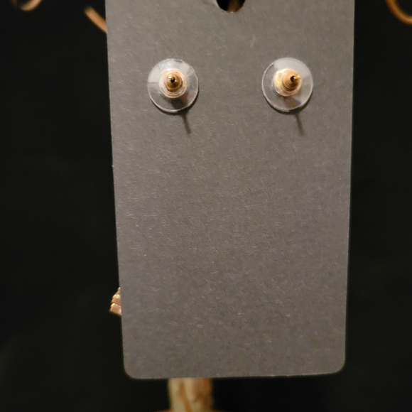 Estate Triangle Rhinestone Dangle Earrings - Picture 2 of 4